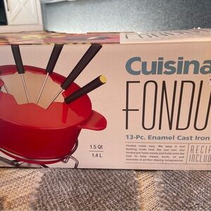 Cuisinart Red Cast Iron Fondue Set